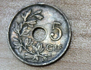 1925 Belgium 5 Centimes French text - Picture 1 of 2