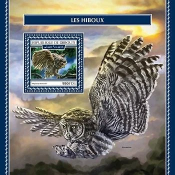 Djibouti Mnh Owls 2017. Código Michel: 2006 / Bl.1062 | Código Scott: 1336 Foto 1 de 1