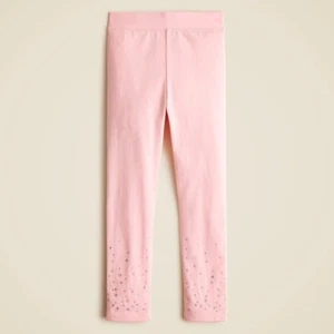 New J. Crew Girls' pink everyday leggings with hotfix crystals Sz 10 - Picture 1 of 2