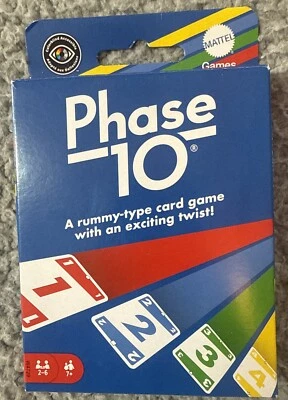 Juego de Cartas Phase 10 Por Mattel (W4729) Rummy Tipo De Juego Nuevo Y Sellado De Fábrica Foto 1 de 2