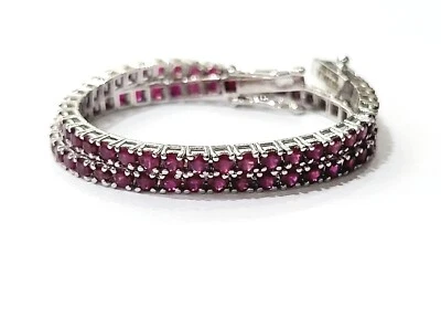 Bracciale Tennis Astralia  lavorato in Oro Bianco e Rubini 18kt ( 750)  - Immagine 1 di 4