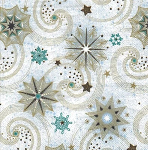 20 x Single Paper Napkins Decoupage Craft Table Christmas Winter Stars 140 - Picture 1 of 2