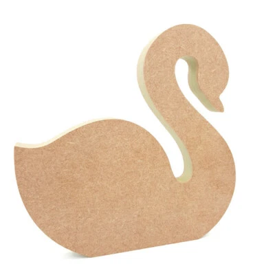 Forma di cigno indipendente MDF legno artigianale bianco fai da te 18 mm grande decoupage matrimonio