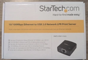 New StarTech 10/100mbps Ethernet to USB 2.0 Network LPR Print Server - Picture 1 of 3