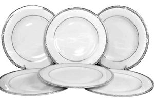 Juego de platos de ensalada de platino ROYAL DOULTON/6 vajilla de porcelana fina de hueso nuevo - Imagen 1 de 5
