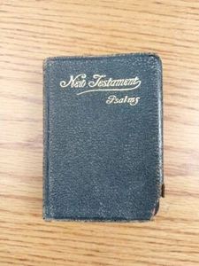 Old Small New Testament & Psalms Black Leather 4” x 3” - Bild 1 von 8