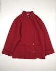 Vintage Altuna Agnona Damski wełniany jedwabny płaszcz Made in Italy Czerwony Rozmiar IT 44