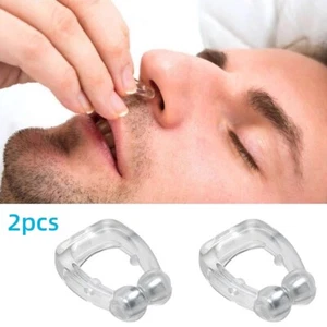 2Pcs Magnetic Nasal Clip Nose Relief Snoring Improve Sleep Quality Assisted Brea - Picture 1 of 11