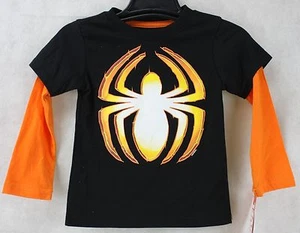 Marvel Spiderman Spider schwarz & orange Langarmshirt 3T neu mit Etikett - Bild 1 von 1