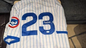 HOF RYNE SANDBERG SIGNED CHICAGO CUBS THROWBACK JERSEY XL WITH JSA COA - Picture 1 of 6