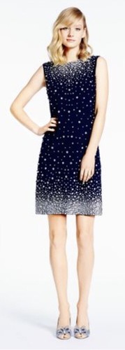 Kate Spade MADISON AVE Mattea Dress Gorgeous NWT $1998 Retail Navy Size L