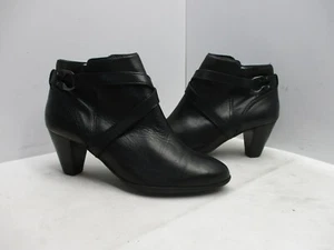 Nurture Jerilyn Black Leather Zip Ankle Boots Womens Size 8 M - Picture 1 of 8
