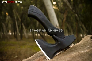 Custom Hand Forged Carbon Steel Powder Coated Mini Axe Hatchet Tomahawk Integral - Picture 1 of 5