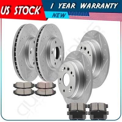 Front + Rear Brake Pads And Rotors Discs For Acura TL 2004 2005 2006 2007 2008 Foto 1 de 4