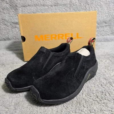 Merrell Jungle Moc Midnight Black Leather slip on Hiking Women Sz 6 EU 36 - Image 1 of 4