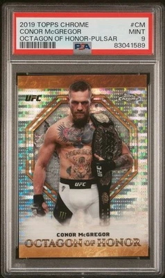 PSA 9 MINT 2019 Topps Chrome UFC Octagon of Honor Pulsar /50 Conor McGregor - Image 1 of 2