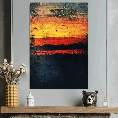 Abstract Sunset Colorful Minimal Landscape Metal Print Ready to Hang - Image 1 of 4