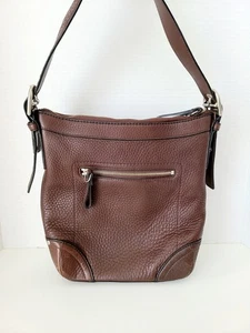 Coach Vintage Brown Womens Pebbled Crossbody Purse C0882-F12319  - Picture 1 of 13