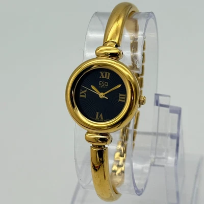 Reloj para mujer ESQ Esquire cuarzo suizo todo acero tono dorado esfera negra 25 mm 10538B Foto 1 de 4