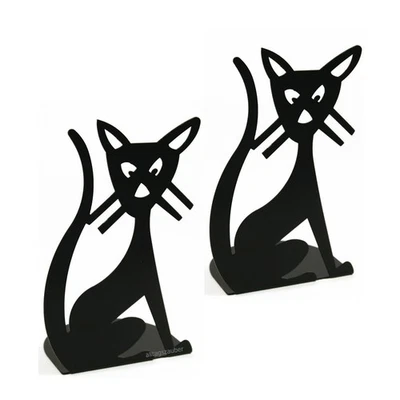 2 Katzen-Buchstützen aus Metall von Pluto Produkter Sweden - Bild 1 von 2