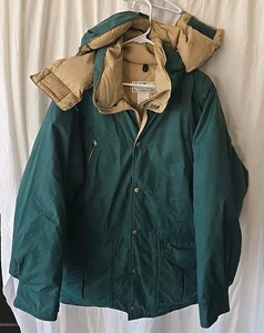 Vintage LL Bean Maine Warden Parka Coat Green Mens Med GoreTex Down Jacket USA - Picture 1 of 19