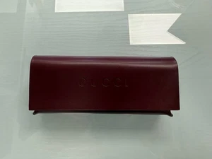 Brand New Style Gucci Sunglasses Eyeglasses Bordeaux Leather Case with Cloth - Picture 1 of 10