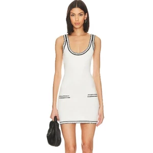 REVOLVE Sndys Beverly Mini Dress Knit Sleeveless Contrast Black White NWT Size S - Picture 1 of 14