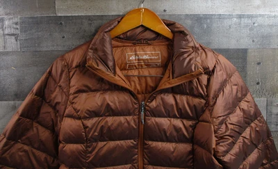 Chaqueta Eddie Bauer Mujer Mediana Marrón EB650 Plumón Puffer Embalable Ligera Foto 1 de 4