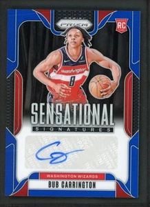 2024-25 BUB CARRINGTON 23/49 AUTO PANINI PRIZM BLUE RC SENSATIONAL SIGNATURES - Picture 1 of 2