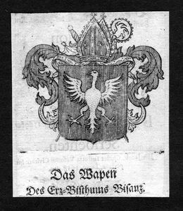 1750 - Bisanz Besancon Wappen Adel coat of arms heraldry Heraldik Kupferstich - Bild 1 von 1