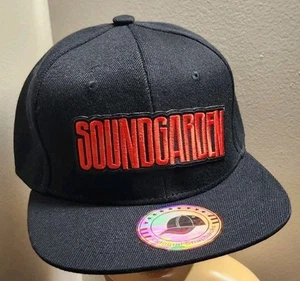 Soundgarden Music Hat Cap Solid Black Snapback Soundgarden  - Picture 1 of 13