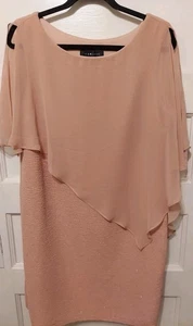 Vestido Scarlett Damas Talla 16 Pequeño Rosa Transparente Superpuesto Sin Mangas Elegante Brillante - Imagen 1 de 8
