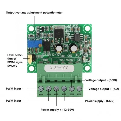 MARKENLOS F��r PWM Digital Signal auf 0 10V Analog Ausgang Wandler f��r industrielle Steue