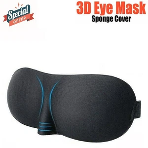 Eye Cover Sleeping Mask 3D Soft Padded Eye Mask Blackout Night Travel Blindfold - Picture 1 of 9