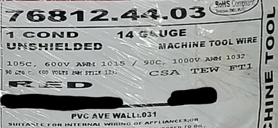 Carol 76812 #14awg Stranded Bare Copper PVC Hook Up Wire AWM MTW 600V Red /50ft - Image 1 of 4