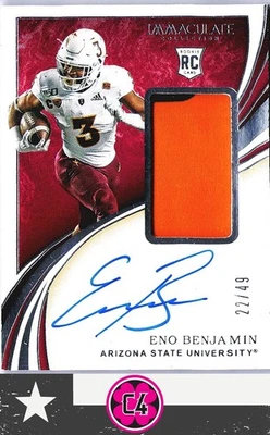 2020 Immaculate Collection Eno Benjamin Silver Rookie Patch Auto /49 Sun Devils - Image 1 of 2