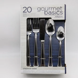 Mikasa Gourmet Basics Chadwick Bead Stainless Steel 20pc. Flatware Set - Picture 1 of 8