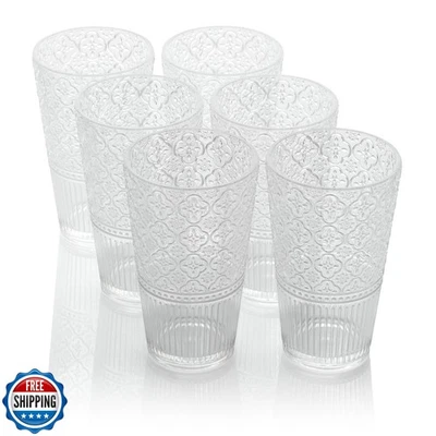 Juego de 6 vasos de té helado acrílico premium International Victoria Clear certificados Foto 1 de 4