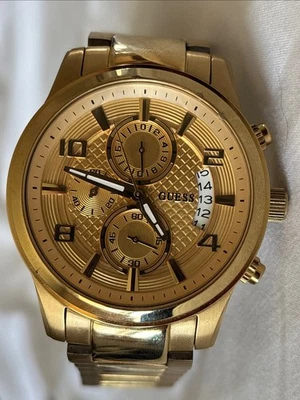 Guess Iconic Gold-tone men’s Watch U0075G5 Preowned New Battery  - Image 1 of 4