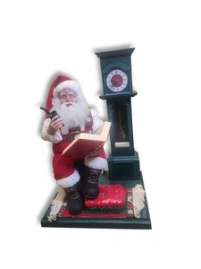 VTG 1994 Animated Storyteller Santa w/ working Cassette Player & Clock - Picture 1 of 21