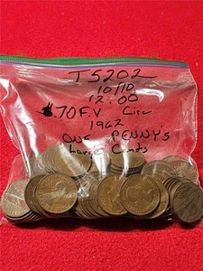 Tasche 70 zirkuliert Großbritannien QE II 1962 große Pennys #T5202 - Bild 1 von 2