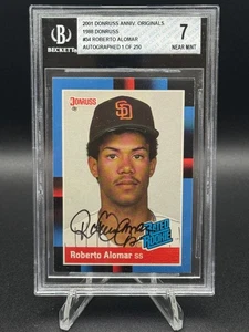 2001 Donruss Originals Roberto Alomar 1988 Buyback Rookie Auto /250 RC BGS 7 NM - Picture 1 of 3