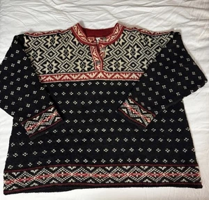 Maglione vintage LL Bean donna taglia X grande misto lana Fair Isle Nordic USA XL - Foto 1 di 13