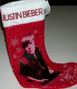Justin Bieber Regalo de Navidad Decoración Navidad Foto Medias Pop - Imagen 1 de 1