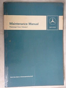 Maintenance Manual Passenger Cars Volume 1 Mercedes 200 280 350 SL 600 pre1972 - Picture 1 of 14