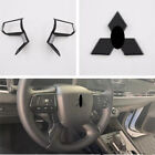 Carbon Fiber Steering Wheel Logo Cover Trim For Mitsubishi Outlander 2022 2023+