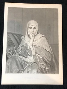c. 1880s A Daughter of the East, Portaels, Antique Engraving Print, Selmar Hess - Picture 1 of 8