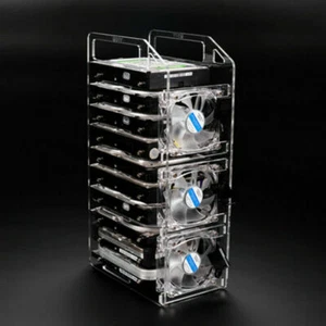 NewBee 10/8/6/4 Bay 3.5" inch Hard Drive Rack Acrylic Bracket Hard Disk Shelf - Picture 1 of 5