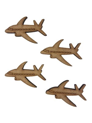 THE CRAFTY COW 20x Aereo Con Dettaglio 4cm Legno Artigianale Decorazioni Forma Taglio Laser MDF