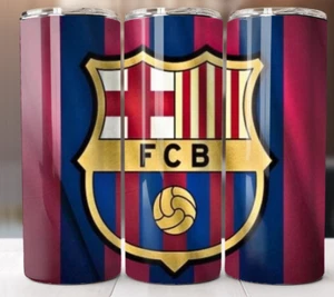 FC Barcelona Soccer Futbol Tumbler 20 oz Skinny Cup Mug Stainless Steel - Picture 1 of 1
